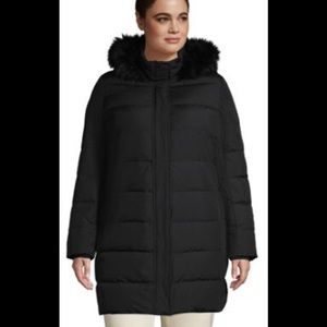 Lands End Down winter coat with detachable hood.
